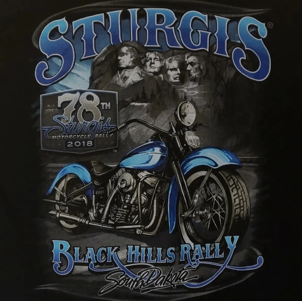 2018 Sturgis Black Hills Rally Harley Davidson Black T Shirt Size L